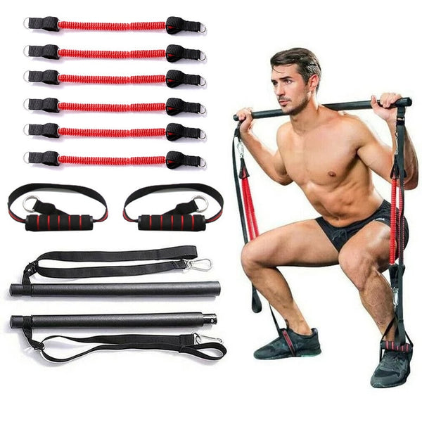 Resistance Band Pilates Stick Gym Exercise - Image 1