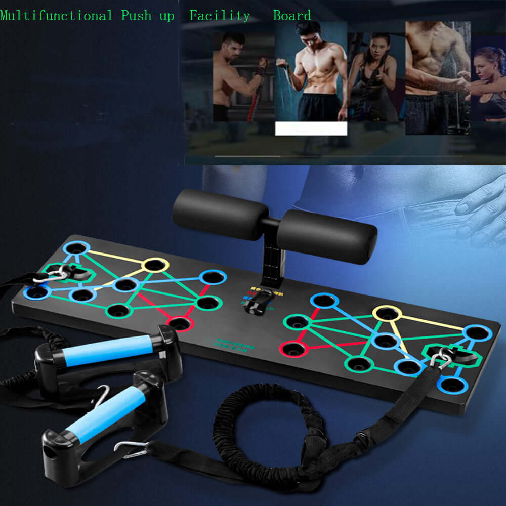 Push Ups Stands Rack Board with Latex Resistance - Image 1
